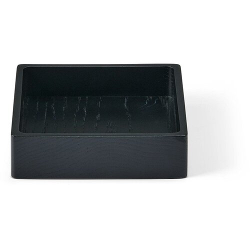 LIND DNA Črna dekorativna lesena škatla za shranjevanje 11x11x3 cm Square S – Cene