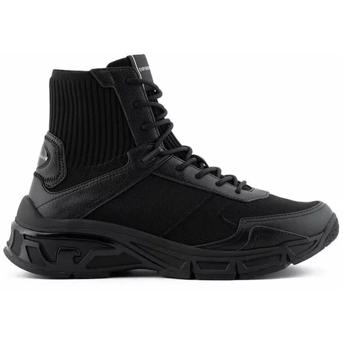 Emporio Armani Visoke cipele za muškarce, boja: crna, X4Z124 XN947 A083