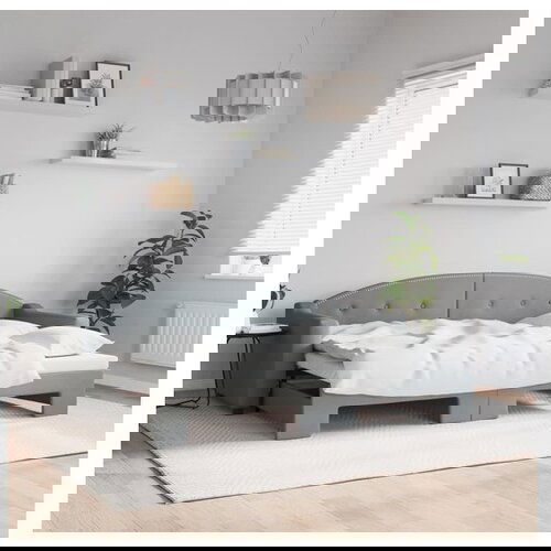 VidaXL Izvlečna dnevna postelja svetlo siva 80x200 cm blago Slike