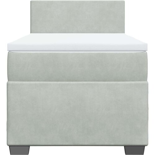 VidaXL Box spring krevet s madracem svjetlosivi 90x190 cm bar&amp;scaron;unasti Slike