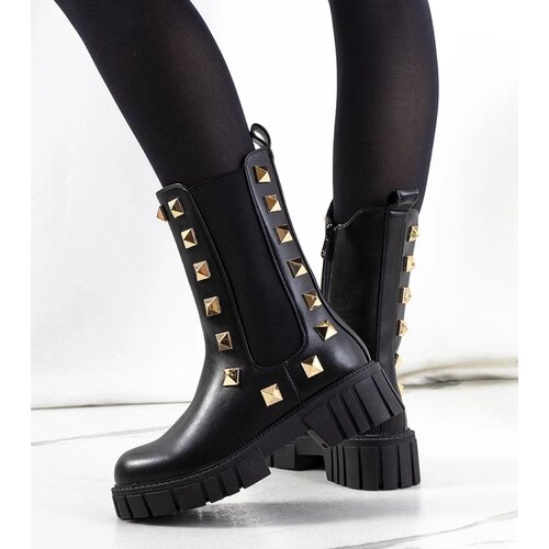 D/CEO Black patent leather insulated boots Campi Cene