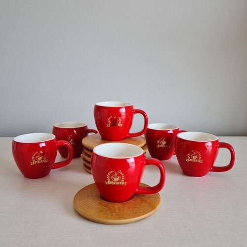 Dekordom šolja SET ESPRESSO 6/1 B001 - Red - N02 Cene
