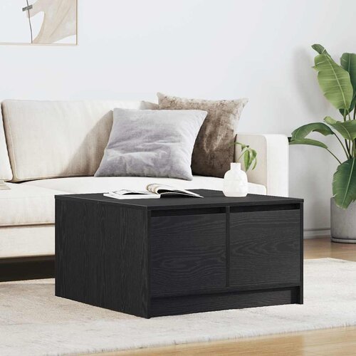 vidaXL Kavna mizica s predali črni hrast 70,5x70x40 cm Cene