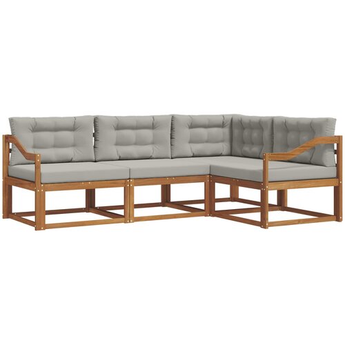  Set vanjskih sofa 4 kom. Prirodna i svijetlo siva Smeđa 245,5 x 166,5 x 73 cm Slike