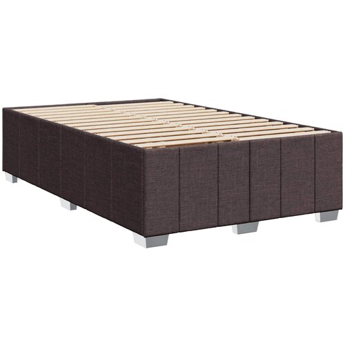  LED okvir za krevet s madracem Tamno smeđa 120 x 190 cm Tkanina Slike