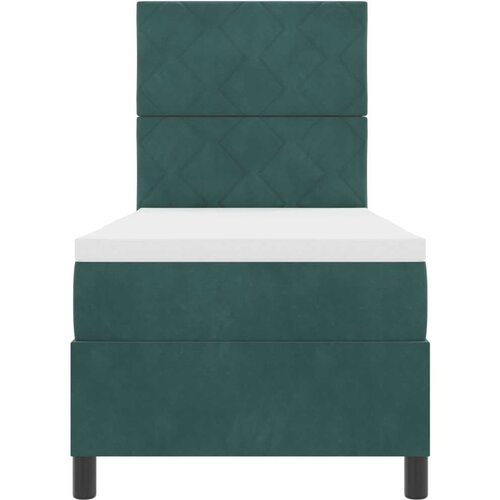 vidaXL Box Spring postelja z vzmetnico temno zelena 80x200 cm žamet, (22051417) Cene