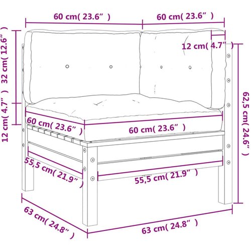 VidaXL Kutna vrtna sofa s jastucima od masivnog drva duglazije Slike