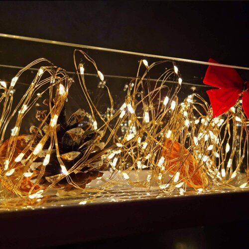  LED žičane lampice, toplo bijele Slike
