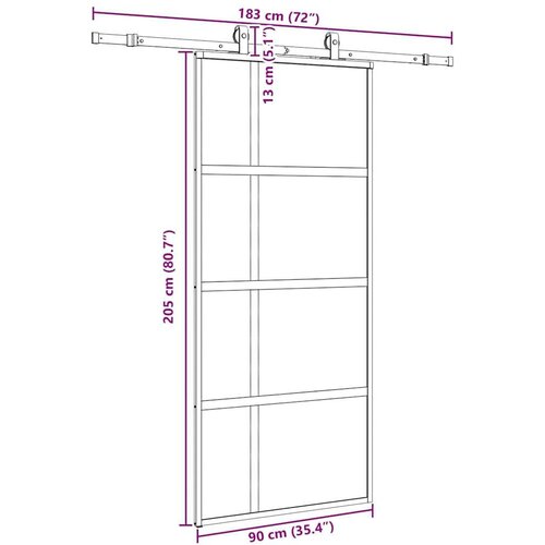 Klizna vrata s priborom crna 90 x 205 cm kaljeno staklo Slike