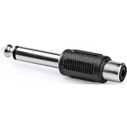  Mono zvočni adapter 6,35 mm moški na RCA žensko niklana prevleka, Črna / Srebrna, (5000219067) Cene