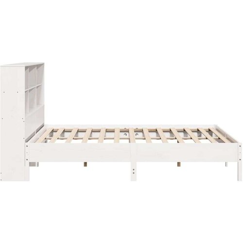 VidaXL Krevet s regalom z knjige bez madraca bijeli 180x200cm borovina Slike