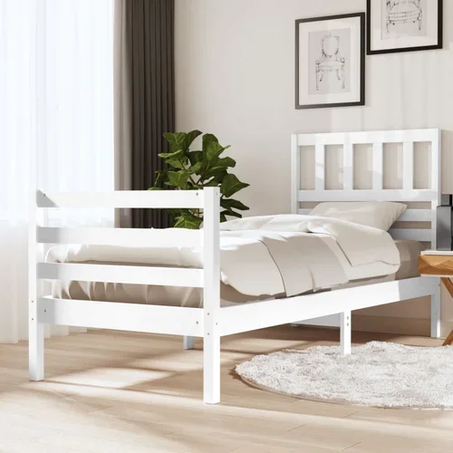 vidaXL Okvir za krevet masivno drvo bijeli 90x190 cm 3FT jednokrevetni