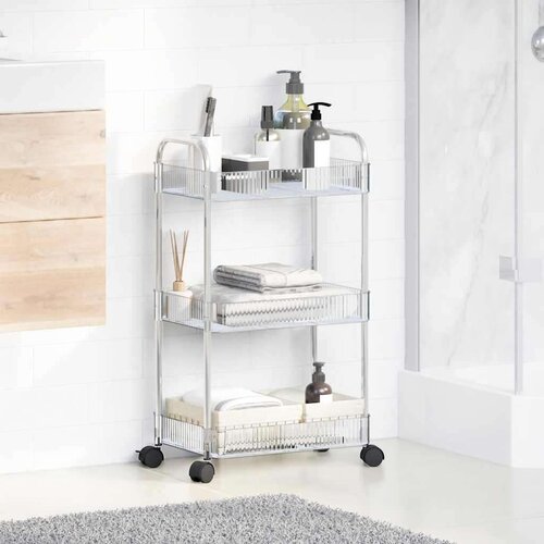 VidaXL Kolica za pohranu 3 nivoa prozirna 37x28x68 cm akril Slike