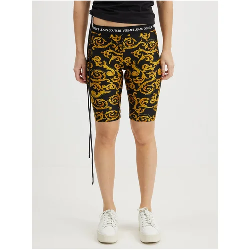 Versace Jeans Couture Yellow-Black Women Patterned Short Leggings - Women