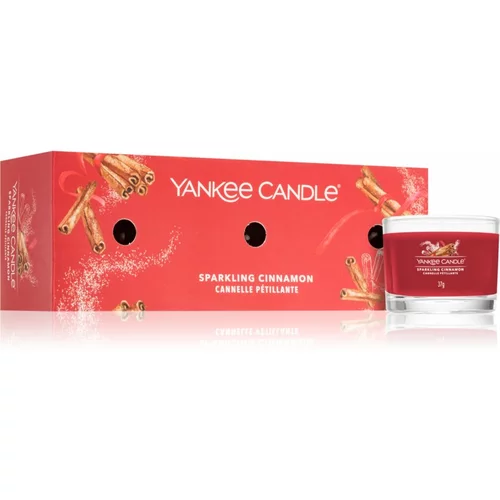 Yankee Candle Sparkling Cinnamon darilni set dišeča svečka 3 x 37 g unisex