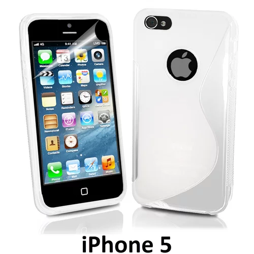  Gumijasti / gel etui S-Line za Apple iPhone SE / iPhone 5S / iPhone 5 - beli
