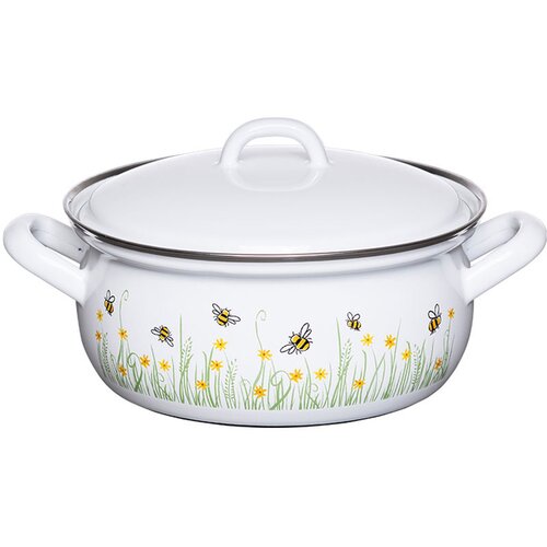 RIESS kozica s pokrovom Bee 18cm, 1,5l, dvojni ročaj, emajl Cene