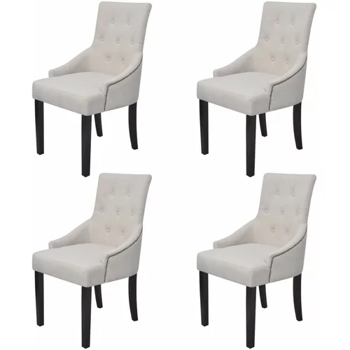  blagovaonske stolice od tkanine 4 kom krem-sive