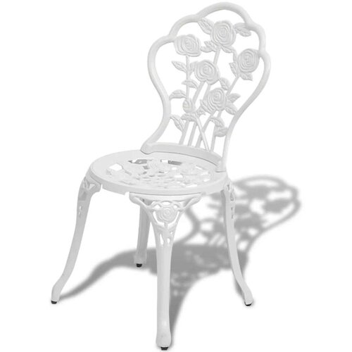  3-dijelni bistro set od lijevanog aluminija bijeli Slike