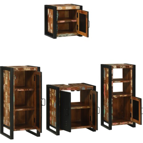 VidaXL Set namje&amp;scaron;taja za kupaonicu 4 pcs Čvrsto reciklirano drvo Slike