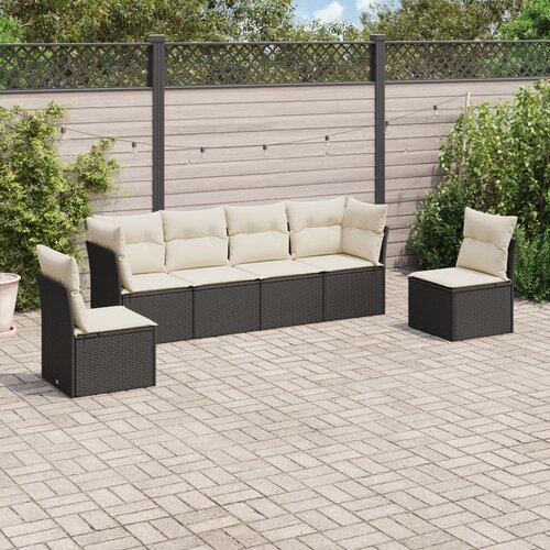  6-dijelni set vrtnih sofa s jastucima crni od poliratana Cijene