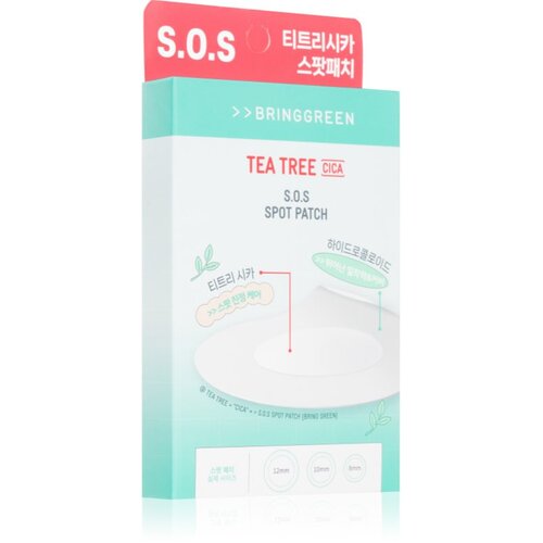 BRINGGREEN Tea Tree Cica SOS Spot Patch obliži za problematično kožo s pomirjajočim učinkom 100 kos Slike