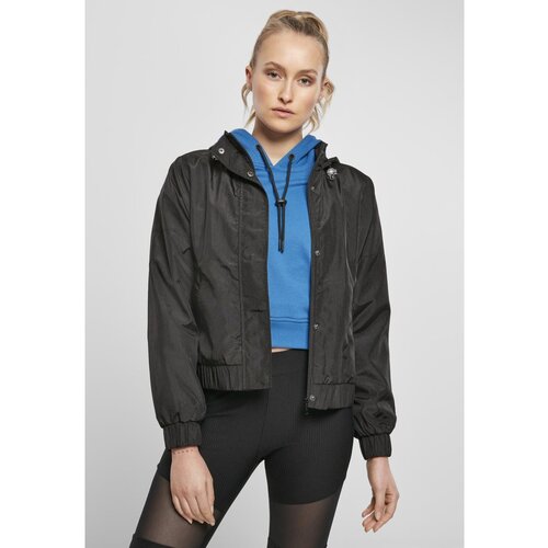 Urban Classics Ladies Oversized Shiny Crinkle Nylon Jacket Black Slike