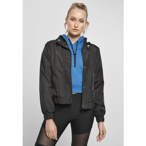 Urban Classics Ladies Oversized Shiny Crinkle Nylon Jacket Black
