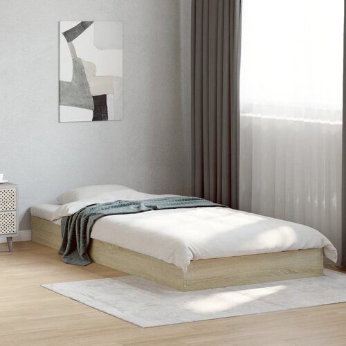 Furnova Posteljni okvir brez vzmetnice hrast 90x190 cm inženirski les, (21934790) Slike