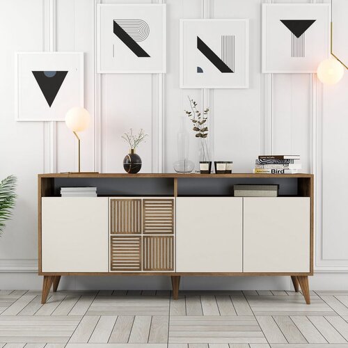 Hanah home Milan 160 - Walnut, Cream WalnutCream Console Cene