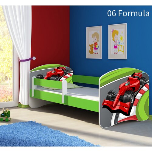  Dječji krevet ACMA s motivom, bočna zelena 160x80 cm 06 Formula 1 Cene