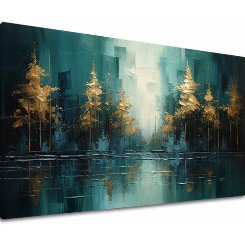 Moderna umjetnička slika odraz zlatne šume - premium art Cijene