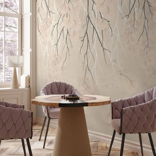  Foto tapeta - Abstract falling leaves - subtle nature motif with branches 250x175 Slike