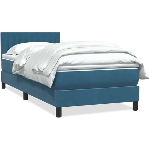 Box spring postelja z vzmetnico temno modra 100x210 cm žamet, (21792299) Cene