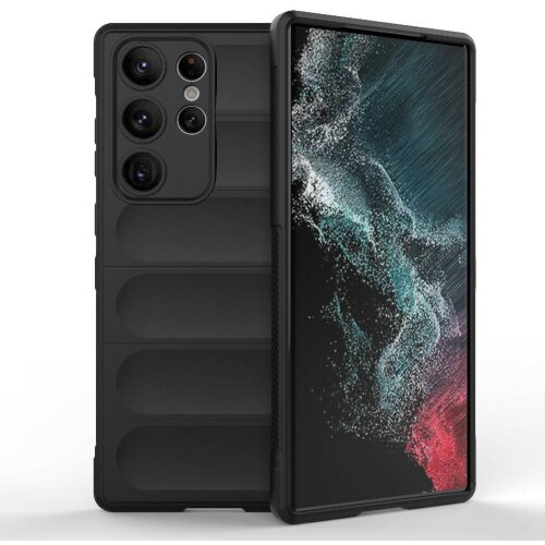Onasi wave silikonski ovitek za Samsung Galaxy S23 Ultra 5G - črn Slike
