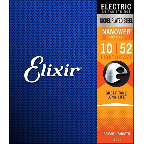 Elixir Žice za električnu gitaru 12077 Light-Heavy, .010-.052 Slike