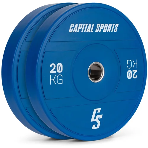 Capital Sports Nipton 2021, disk uteg, bumper plate, 2 x 20 kg, Ø 54 mm, tvrda guma