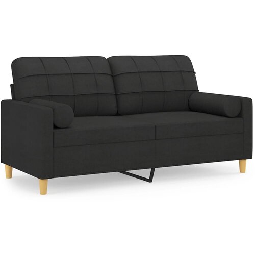 Maison Chic kavč - Sofa - Kanape dvosed z blazinami črn 140 cm blago, (21727426) Cene