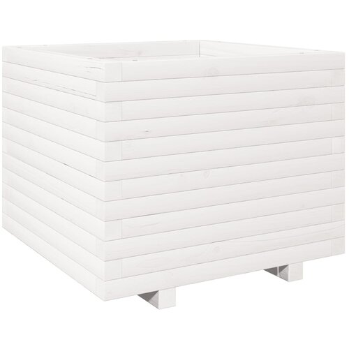 Maison Chic Vrtno cvetlično korito - Cvetlični Lonec belo 60x60x49,5 cm trdna borovina, (21788891) Cene