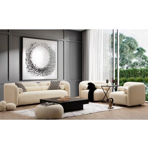 Atelier Del Sofa Kremno bela sedežna garnitura 228 cm Victoria – Cene