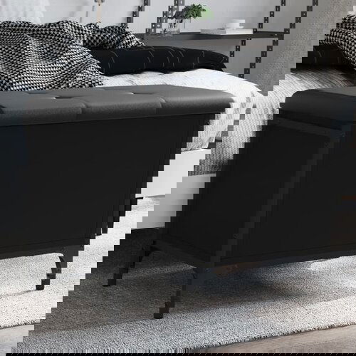 VidaXL Klupa za pohranu crna 62 x 42 x 45 cm od konstruiranog drva Slike
