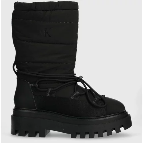 Calvin Klein Jeans Čizme za snijeg FLATFORM SNOW BOOT NYLON WN boja: crna, YW0YW01146