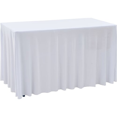 VidaXL Rastezljive navlake za stol 2 kom duge 243 x 76 x 74 cm bijele Slike