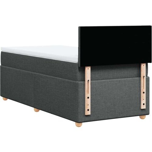 VidaXL Krevet s oprugama i madracem tamnosivi 100 x 200 cm od tkanine Slike