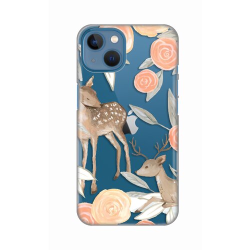 maska Silikonska Print Skin za iPhone 13 6.1 Flower Deer Slike