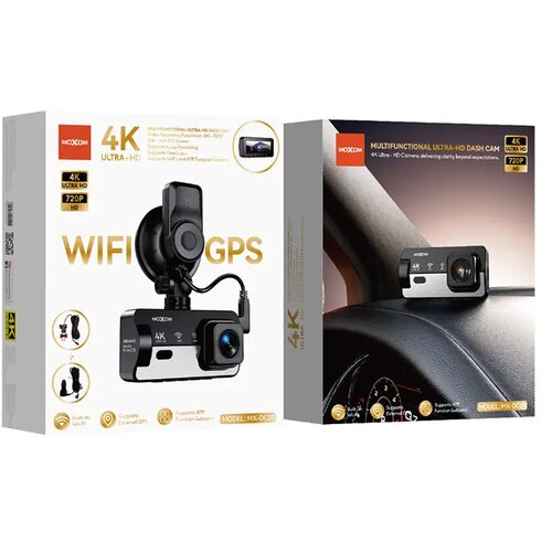  Auto kamera MOXOM MX-DC01 dual 4K/720p Wifi crna Slike
