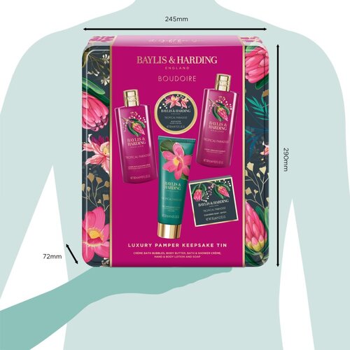 Baylis &amp;amp; Harding Boudoire Tropical Paradise darilni set kovinska &amp;scaron;katla Slike