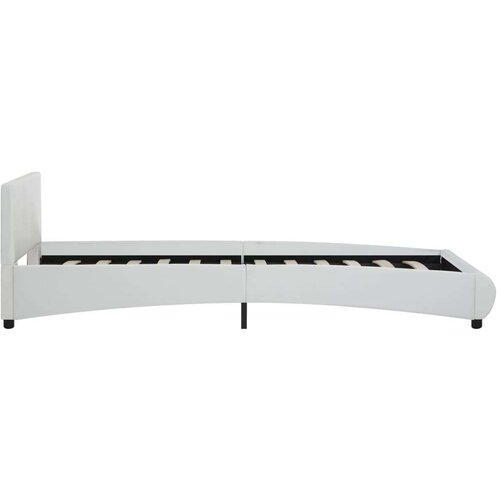  Okvir za krevet od umjetne kože s LED svjetlom bijeli 90x200 cm Slike