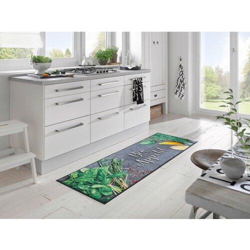 Wash+dry KUHINJSKI TEKAČ Bon App&amp;eacute;tit 60/180 cm potiskano siva, zelena Slike