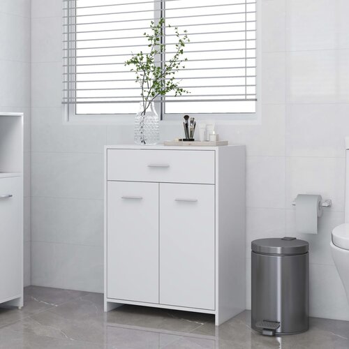The Living Store Kopalni&amp;scaron;ka omarica bela 60x33x80 cm iverna plo&amp;scaron;ča - Kopalni&amp;scaron;ka Omarica, (21436635) Slike